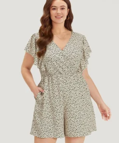 Leopard Ruffle Cap Sleeve V Neck Pocket Jumpsuit 15 Leopard Ruffle Cap Sleeve V Neck Pocket Jumpsuit -Clothing Shop 911655893 xp
