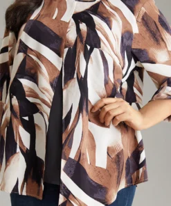 Geometric Print 2-In-1 Split Round Neck Blouse -Clothing Shop 91330399 tv 8b7fbbcf 7dca 4363 ae33 508d7c47b609