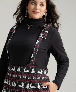 Christmas Elk Print Elastic Waist Knot Jumpsuit -Clothing Shop 915038104 ld 833fdf2f 276a 4aae 94d7 328bdc51d881