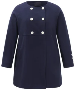 Solid Button Detail Pocket Coat -Clothing Shop 915375728 sb 657d8c7c 11fd 47ef 9290 946f43527d76