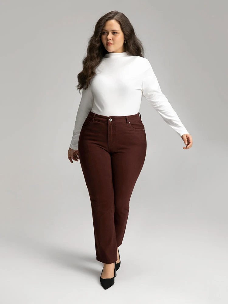 Cotton Straight Leg High Rise Color Wash Jeans 6 Cotton Straight Leg High Rise Color Wash Jeans - Image 4