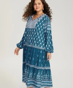 Bandana Print Knot Neck Lantern Sleeve Dress -Clothing Shop 916588871 ht e64d02ad a922 4093 8466 4fbb9f0d8663