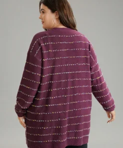 Heather Rainbow Striped Open Front Cardigan -Clothing Shop 917409163 vb