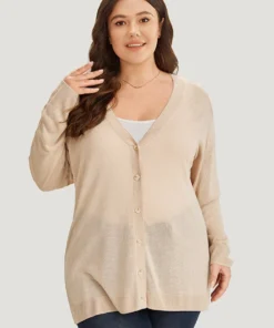 Supersoft Essentials Solid Button Through Loose Cardigan -Clothing Shop 92041177 on