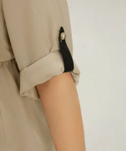 Contrast Drawstring Roll Tab Sleeve Patched Pocket Blouse 21 Contrast Drawstring Roll Tab Sleeve Patched Pocket Blouse -Clothing Shop 920472933 oy b5481de7 5ad4 4180 90a0 12d468374d38