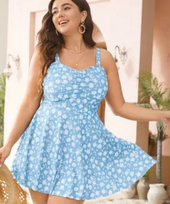 Ditsy Floral Ruched A Line Empire Waist Swim Dress -Clothing Shop 921123591 bq 1910472f e247 49a8 abd0 9f3d73c96147