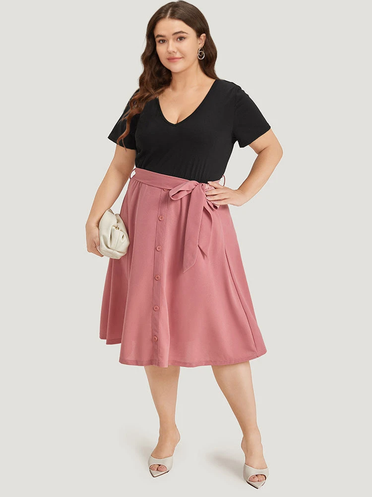 Supersoft Essentials Two Tone Pocket Patchwork Belted Dress 5 Supersoft Essentials Two Tone Pocket Patchwork Belted Dress - Image 3