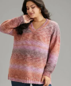 Ombre Heather V Neck Pullover -Clothing Shop 921592693 jd