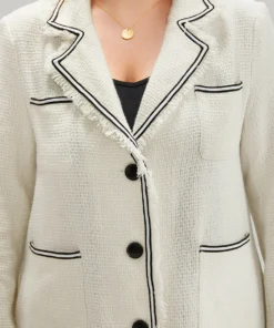Lapel Collar Tweed Contrast Fuzzy Trim Blazer 22 Lapel Collar Tweed Contrast Fuzzy Trim Blazer -Clothing Shop 924615000 ou 100fe47e 55f6 4125 ad9a 3f3036b470bf