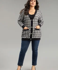 Plaid Button Down Patched Pocket Cardigan -Clothing Shop 925063279 ig