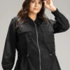 Wind-Resistant Zipper Fly Drawstring Jacket