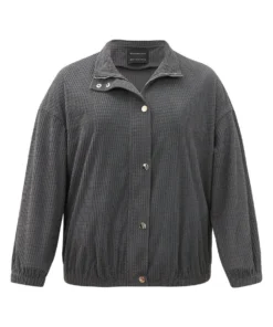 Solid Texture Button Through Pocket Shacket -Clothing Shop 927517981 zr b57a7048 940c 477e 840f b0b8dfa08f98