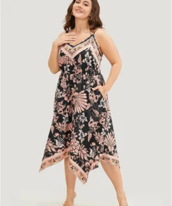 Bandana Print Hanky Hem Pocket Cami Dress -Clothing Shop 929162885 ys