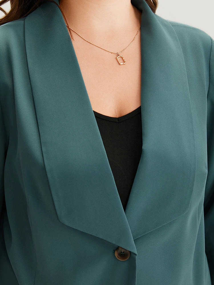 Plain Lapel Collar Gathered Blazer 8 Plain Lapel Collar Gathered Blazer - Image 6