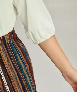 Rainbow Print Wrap Hem Pocket Button Detail Jumpsuit -Clothing Shop 930073164 wz