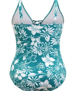 Floral Print Crisscross Sculpt Waist Ruched One Piece Swimsuit -Clothing Shop 930664526 lb