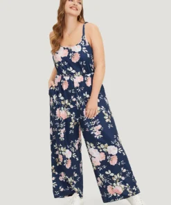 Floral Print Pocket Scoop Neck Cami Jumpsuit 17 Floral Print Pocket Scoop Neck Cami Jumpsuit -Clothing Shop 932001595 ut