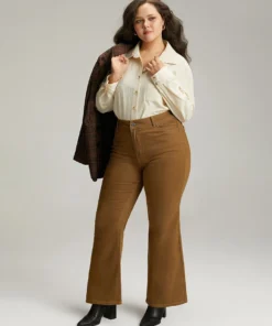 Plain Color Wash Bootcut Jeans -Clothing Shop 932215194 fm