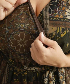 Boho Print Wrap Elastic Waist Belted Dress 15 Boho Print Wrap Elastic Waist Belted Dress -Clothing Shop 936915335 uy