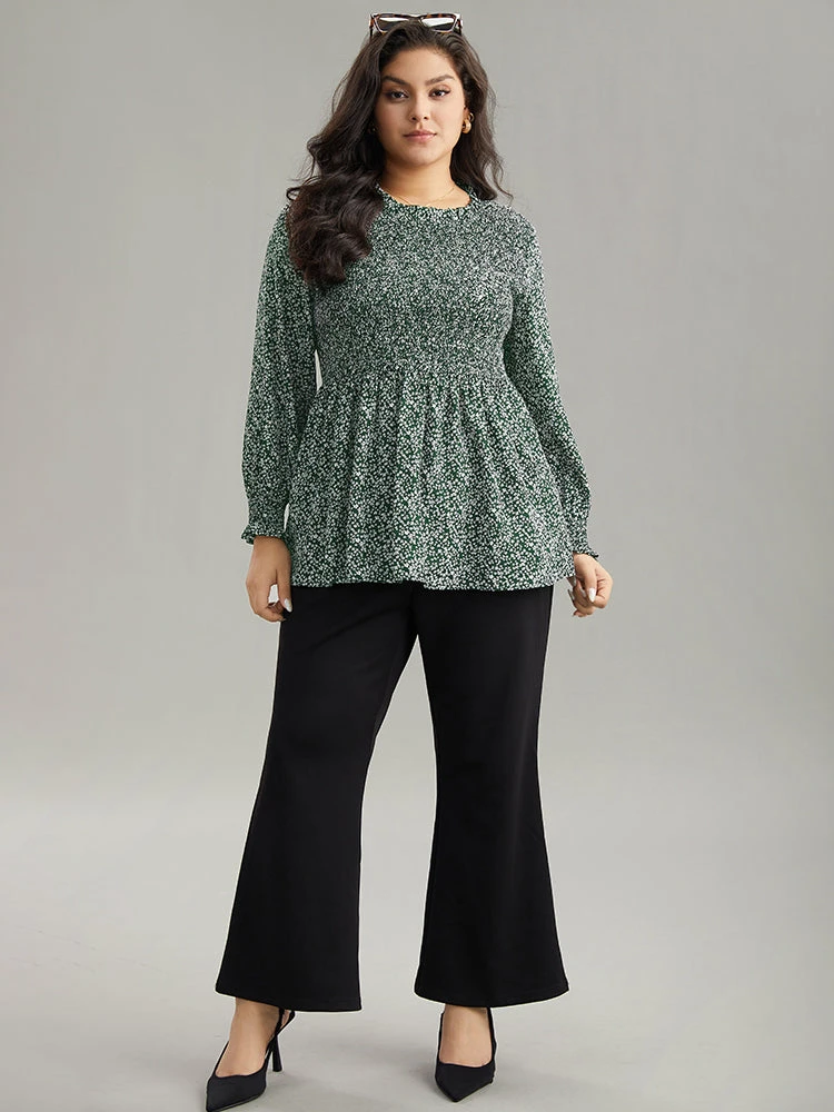 Ditsy Floral Stand Collar Shirred Frill Trim Blouse 13 Ditsy Floral Stand Collar Shirred Frill Trim Blouse - Image 11