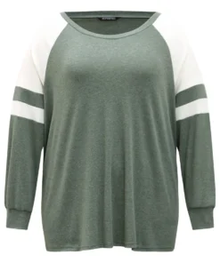 Colorblock Contrast Stitch Raglan Sleeve T-shirt -Clothing Shop 941161195 rx dcdb4ef8 964d 4042 b955 48cd19507f53