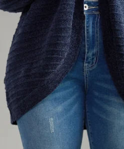 Plain Textured Dolman Sleeve Arc Hem Cardigan 18 Plain Textured Dolman Sleeve Arc Hem Cardigan -Clothing Shop 941919041 dt