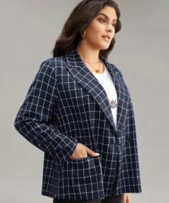 Plaid Flap Detail Suit Collar Button Up Blazer 17 Plaid Flap Detail Suit Collar Button Up Blazer -Clothing Shop 942723922 zl