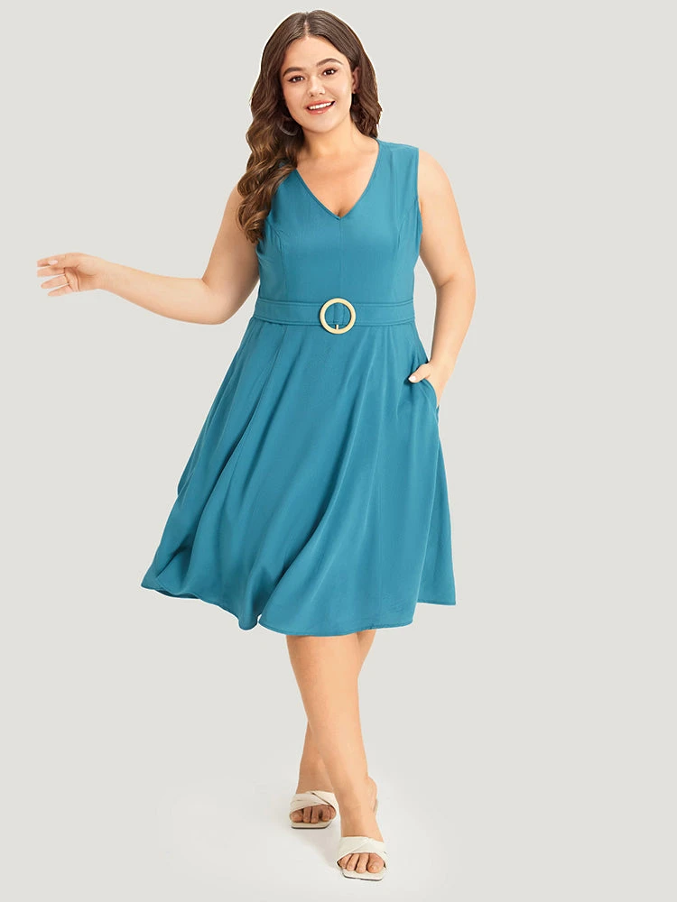 Supersoft Essentials Plain Buckle Detail Ruffle Hem Tank Dress 6 Supersoft Essentials Plain Buckle Detail Ruffle Hem Tank Dress - Image 4