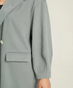 Button Fly Flap Pocket Lantern Sleeve Coat -Clothing Shop 943963226 ir