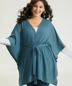 Solid Belted Dolman Sleeve Waffle Knit Coat -Clothing Shop 945290999 ss 4f0e3d44 b7c9 4f59 94a1 874c47bc3dc7