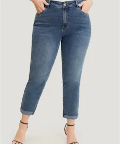 Very Stretchy High Rise Medium Wash Full Jeans