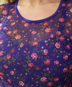 Ditsy Floral Ruffle Sleeve Cut Out Swim Dress -Clothing Shop 947218945 xw