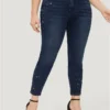 Very Stretchy High Rise Dark Wash Paint Jeans -Clothing Shop 949451093 pn