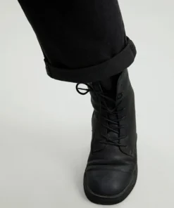 Solid Roll Hem Black Wash Jeans -Clothing Shop 950595250 tq