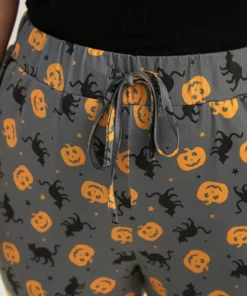 Halloween Print Drawstring Sleep Pants -Clothing Shop 954074354 dw