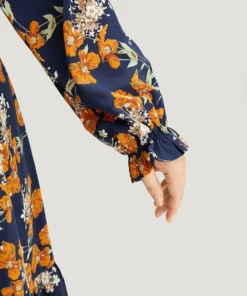 Floral Print Pocket Frill Trim Ruffle Dress -Clothing Shop 954727170 am 7840a84b 242b 4de1 907e 9d3a93803a21