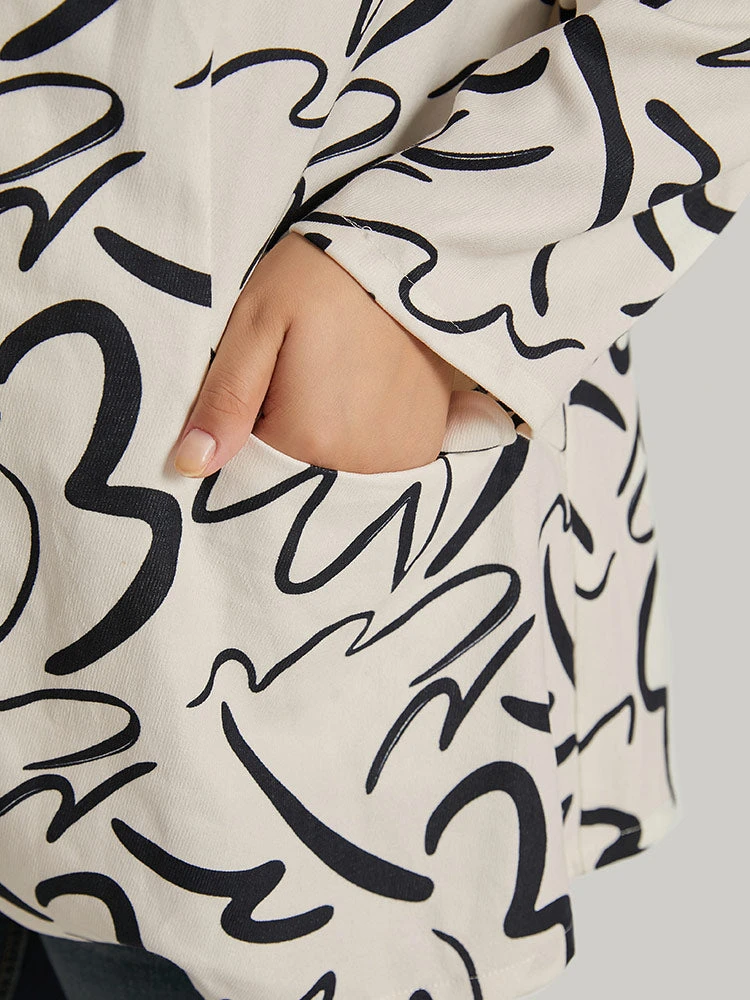 Line Print Suit Collar Pocket Button Through Blazer 10 Line Print Suit Collar Pocket Button Through Blazer - Image 8