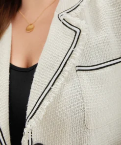 Lapel Collar Tweed Contrast Fuzzy Trim Blazer 21 Lapel Collar Tweed Contrast Fuzzy Trim Blazer -Clothing Shop 955298606 mi 68175f5a d2c8 4b1e 969a 9f170ef1dcc9