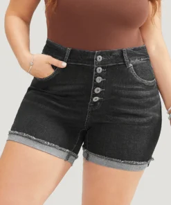 Skinny Very Stretchy Dark Wash Single Breasted Denim Shorts 30 Skinny Very Stretchy Dark Wash Single Breasted Denim Shorts -Clothing Shop 955541493 hv 92ff2c52 4aaa 4630 87b8 1793d9943007