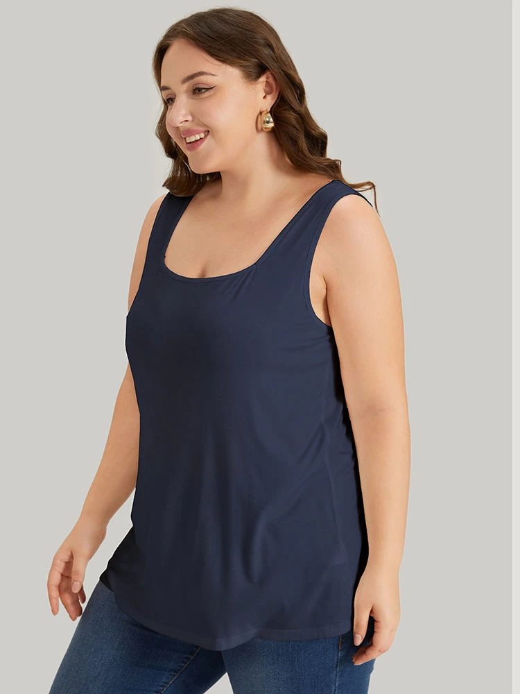 Supersoft Essentials Plain Square Neck Skinny Tank Top 19 Supersoft Essentials Plain Square Neck Skinny Tank Top - Image 17