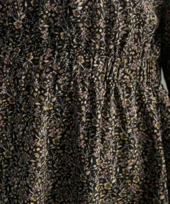 Ditsy Floral Shirred Lantern Sleeve Blouse -Clothing Shop 958996612 sj