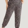 Heart Print Pocket Sleep Carrot Pants -Clothing Shop 960834027 up