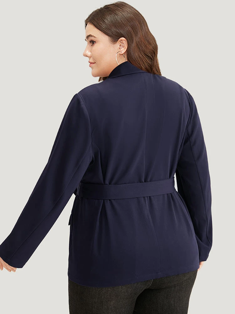 Anti-Wrinkle Button Through Belted Blazer 4 Anti-Wrinkle Button Through Belted Blazer - Image 2