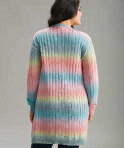 Ombre Patched Pocket Tunic Cardigan -Clothing Shop 962619540 gi f7263e91 ff45 446c 9b77 b9615b0ff5f1