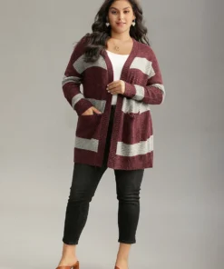 Colorblock Patched Pocket Open Front Cardigan 13 Colorblock Patched Pocket Open Front Cardigan -Clothing Shop 963451365 ho