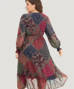 Bandana Print Shirred Flutter Hem Dress 14 Bandana Print Shirred Flutter Hem Dress -Clothing Shop 963973086 dj