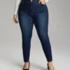 Skinny Dark Wash Zipper Fly Jeans