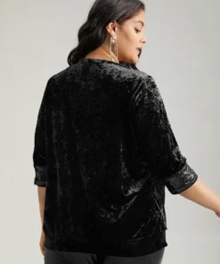 Cowl Neck 2-In-1 Sequin Patchwork Blouse -Clothing Shop 96520927 qs 75011c07 5762 42fe bbf7 e109b5a10acd