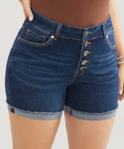 Skinny Very Stretchy Dark Wash Single Breasted Denim Shorts 24 Skinny Very Stretchy Dark Wash Single Breasted Denim Shorts -Clothing Shop 965449258 ar