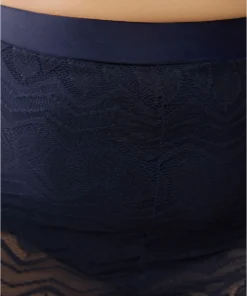 Leaf Print Contrast Lace Very Stretchy Swim Shorts -Clothing Shop 96636965 oe